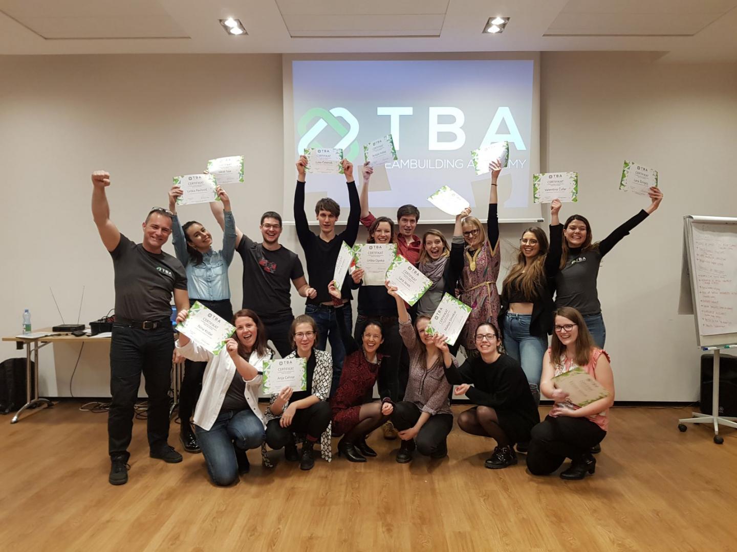 Group photo of new TBA trainers after completing Train the Trainer workshop