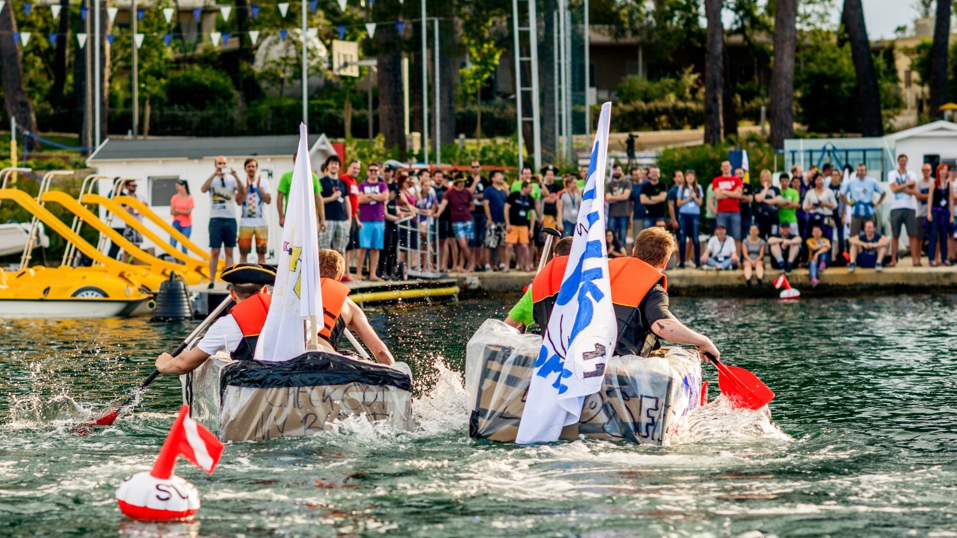 Participants racing in their boats